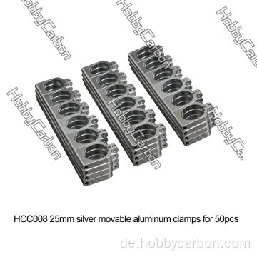 25-mm-Aluminiumklemmen für 25-mm-Kohlefaserrohre